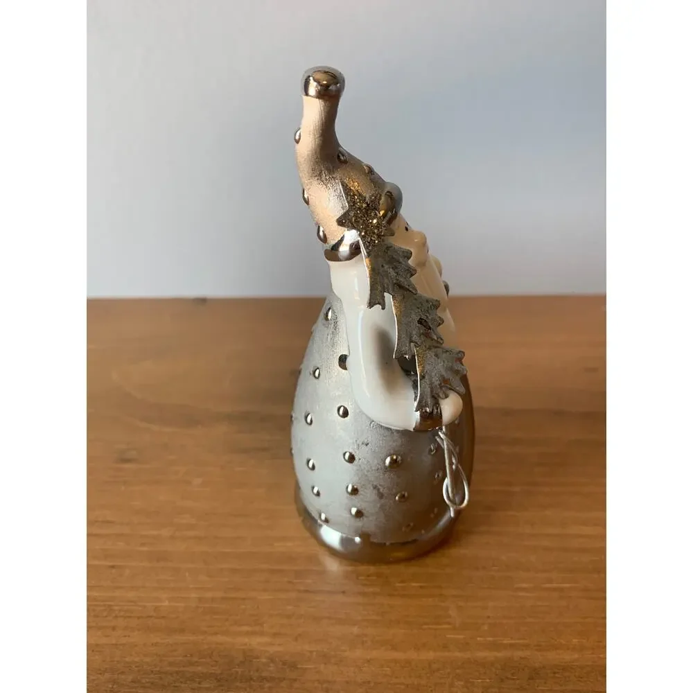 Pier 1 Imports Pere Noel Santa Figurine Silver Original Box 4
